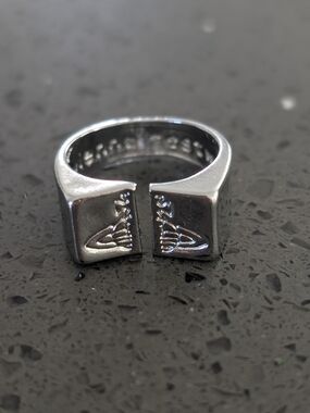 fashion Jewelry Square Split Signet Ring in Silver- VWStyle Ring